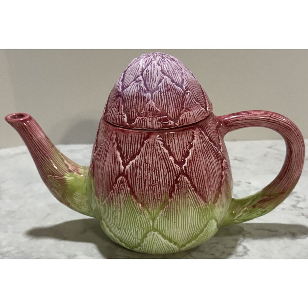 Vintage 1989 Seymour Mann Les Vegetables Artichoke Teapot Hand Painted